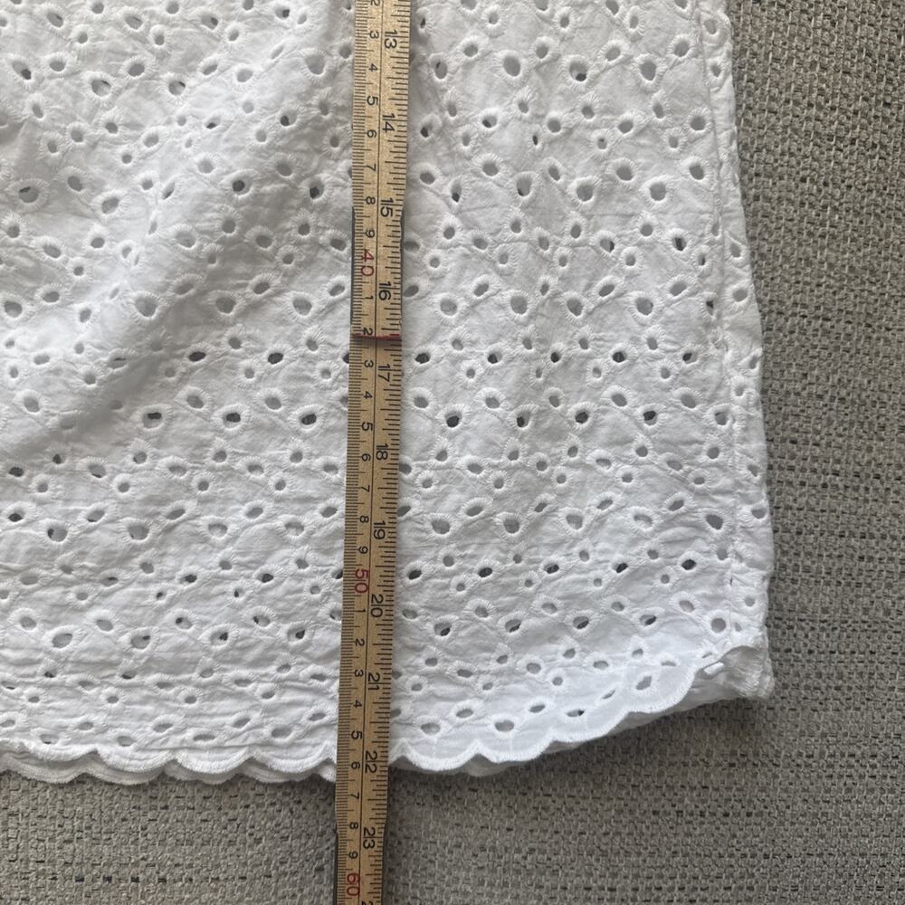 Velvet by Graham & Spencer White Cotton Eyelet Bell Sleeve Top M Romantic Boho - Picture 12 of 12
